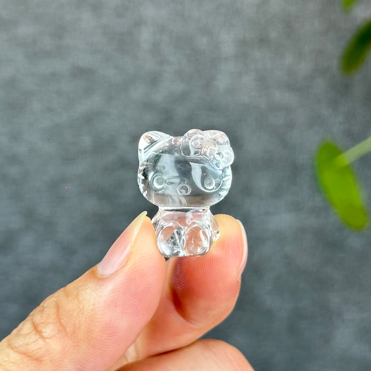 Natural Clear Quartz Hello Kitty Figurine
