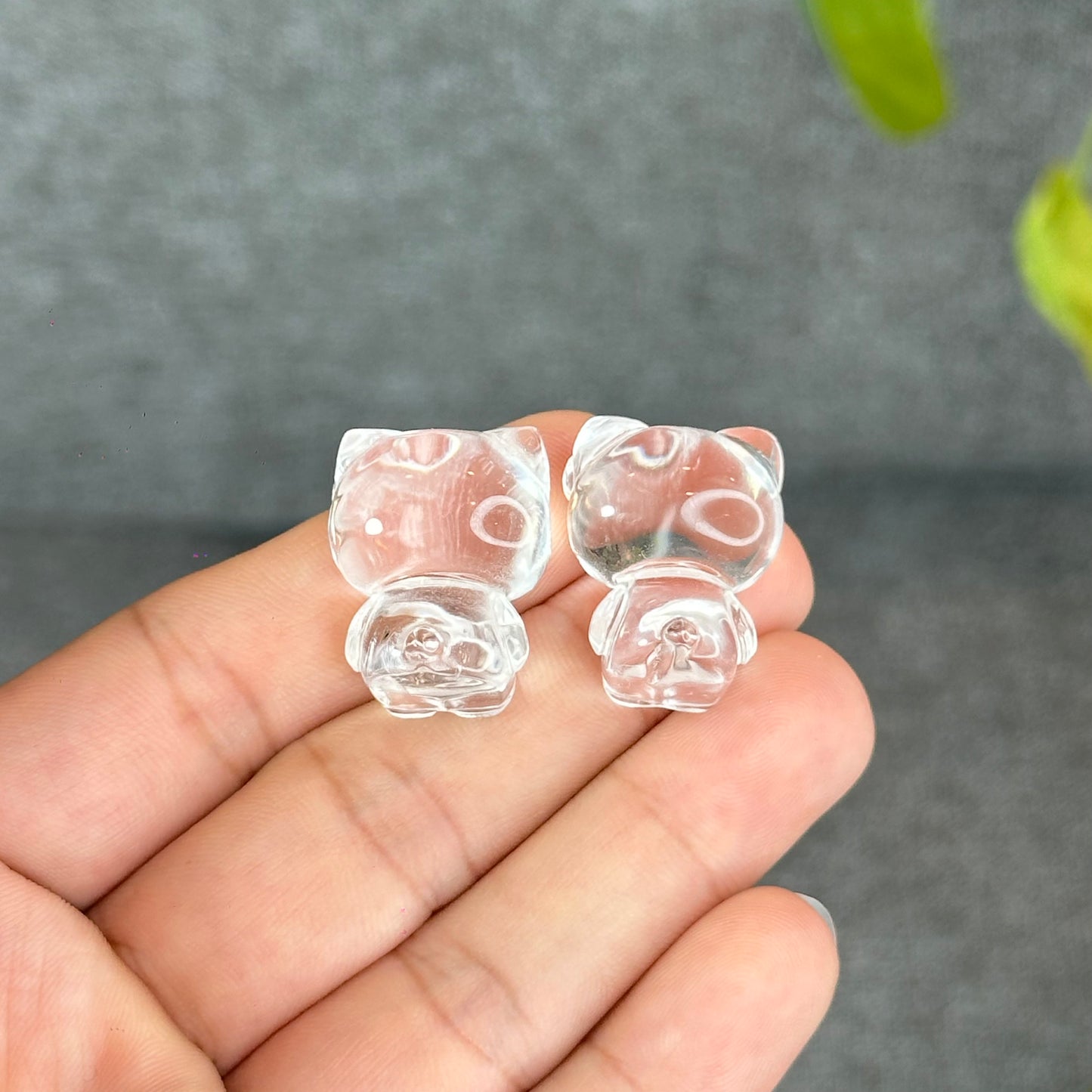 Natural Clear Quartz Hello Kitty Figurine