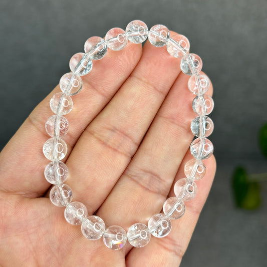 Natural Himalayan Clear Quartz VIP Bracelet Size 7.5 mm