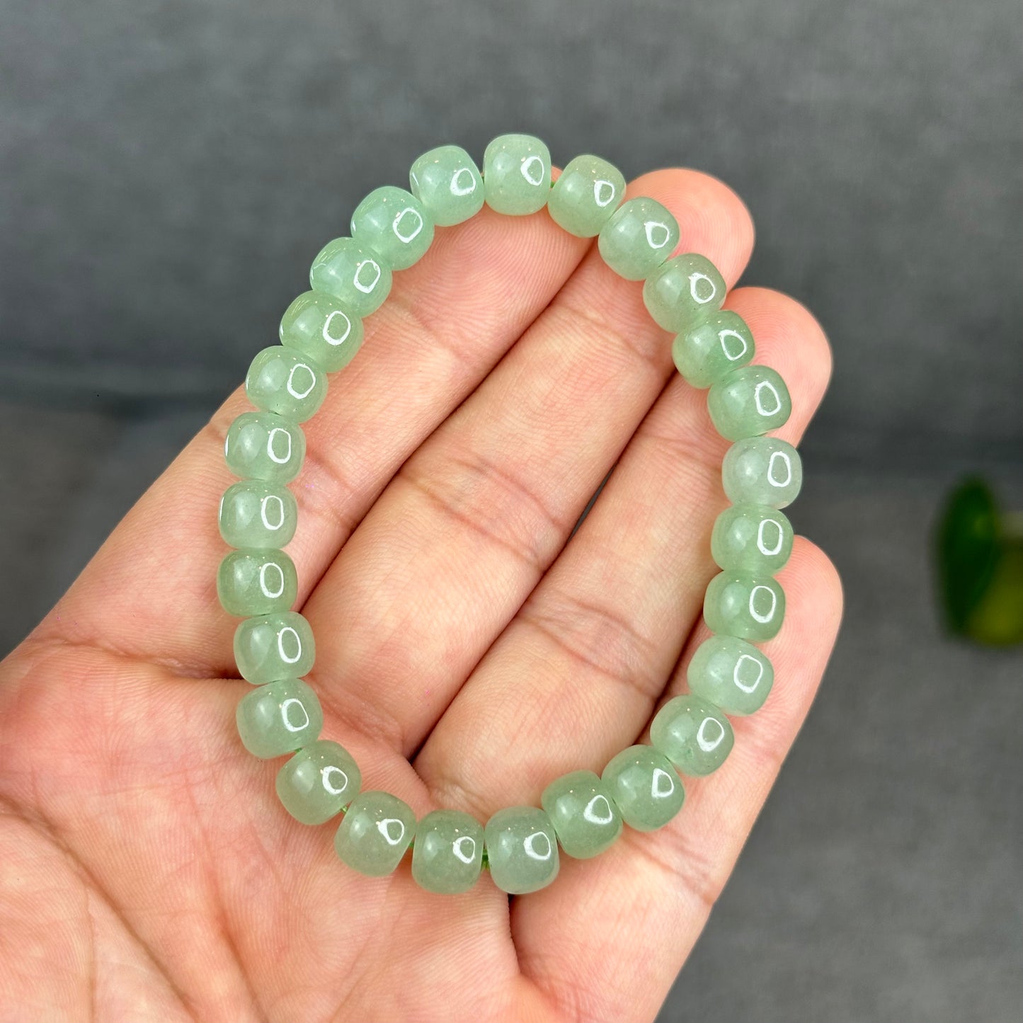Natural Green Aventurine Barrel Bracelet Size 9 mm