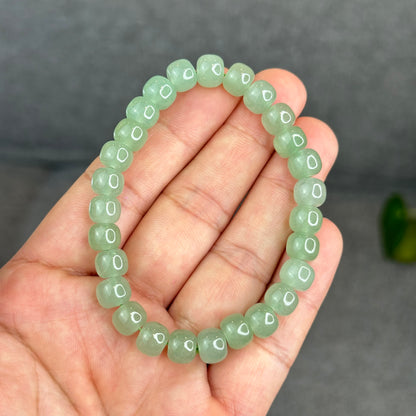 Natural Green Aventurine Barrel Bracelet Size 9 mm