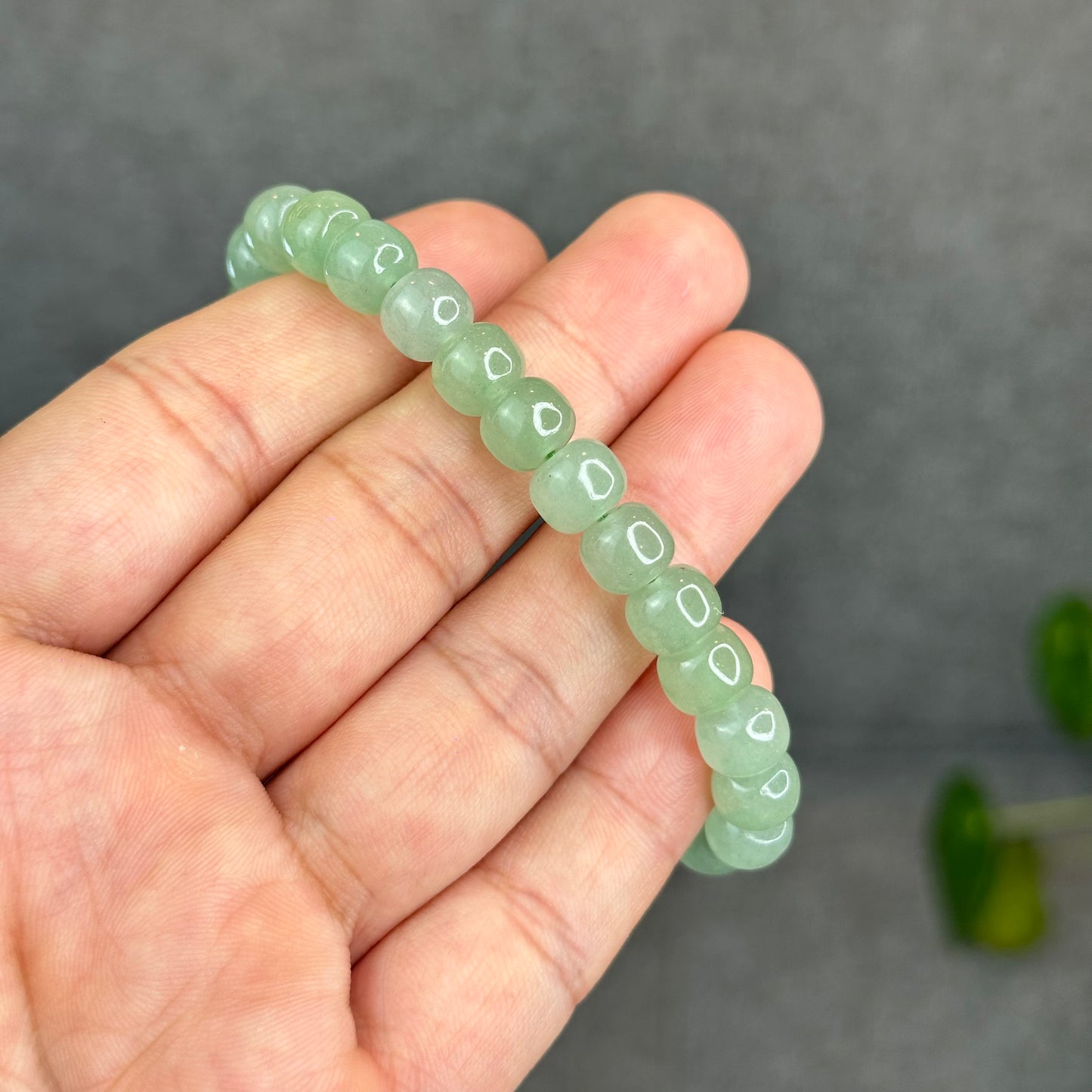 Natural Green Aventurine Barrel Bracelet Size 9 mm