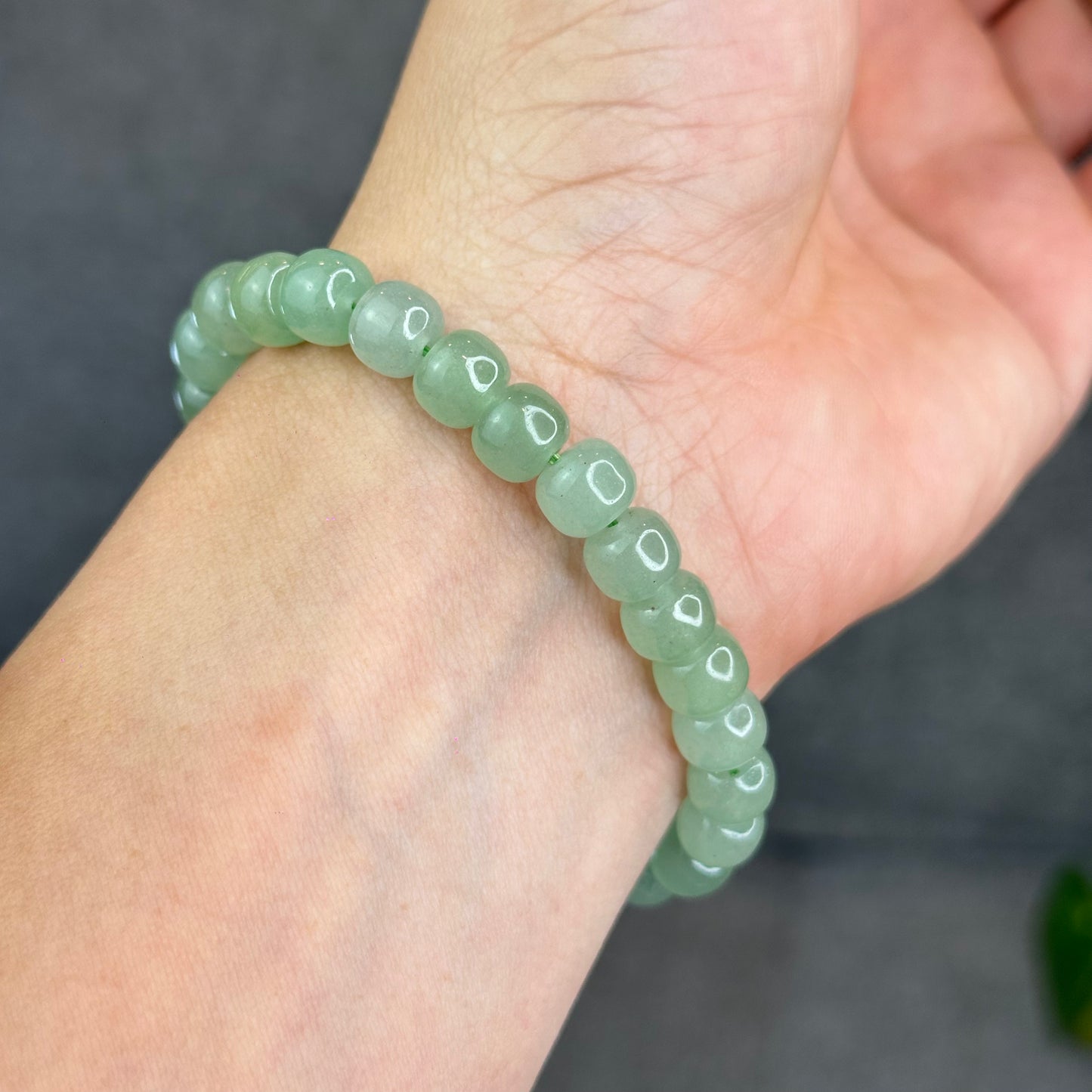 Natural Green Aventurine Barrel Bracelet Size 9 mm
