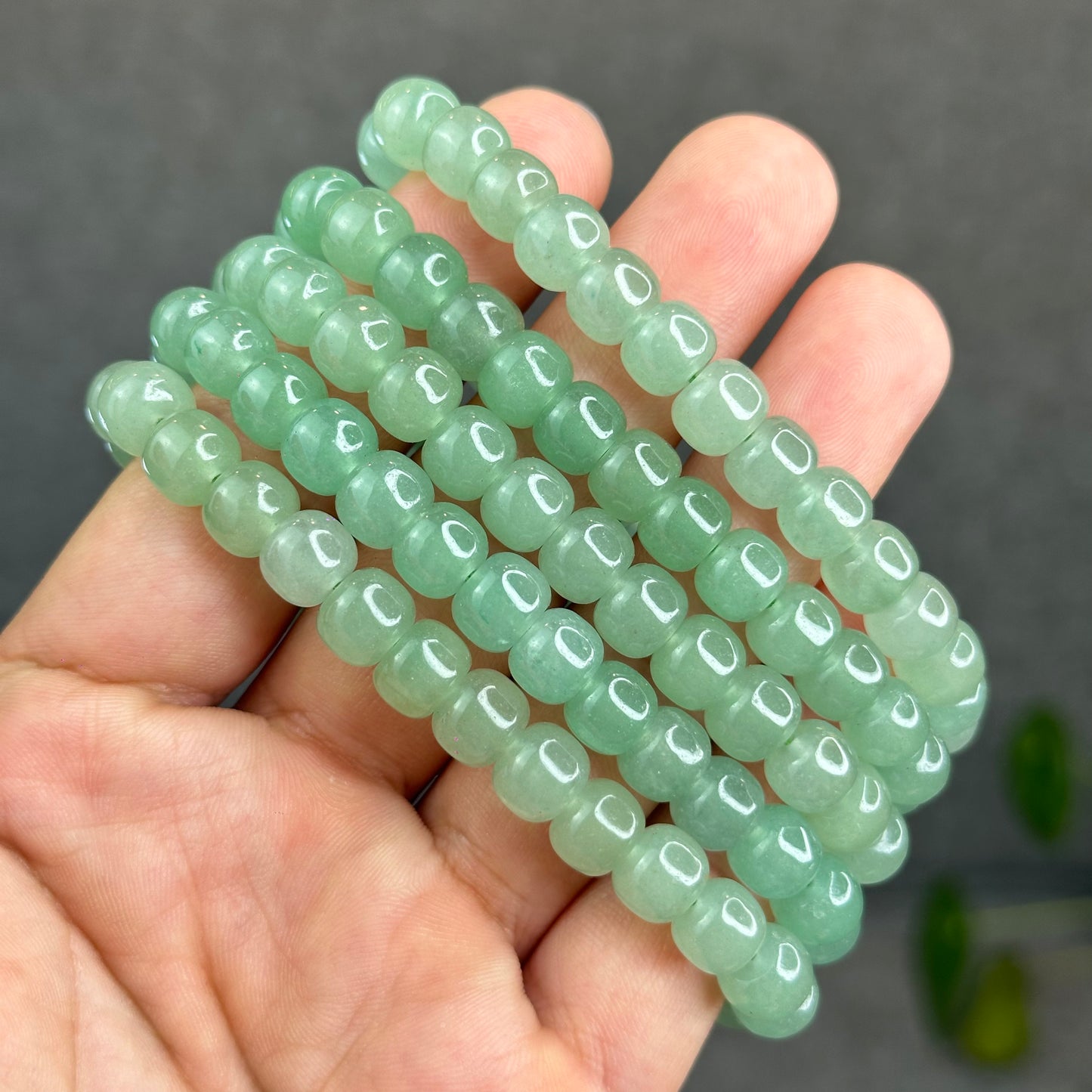 Natural Green Aventurine Barrel Bracelet Size 9 mm