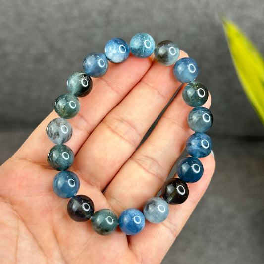 Natural Midnight Aquamarine Bracelet Size 10.5 mm