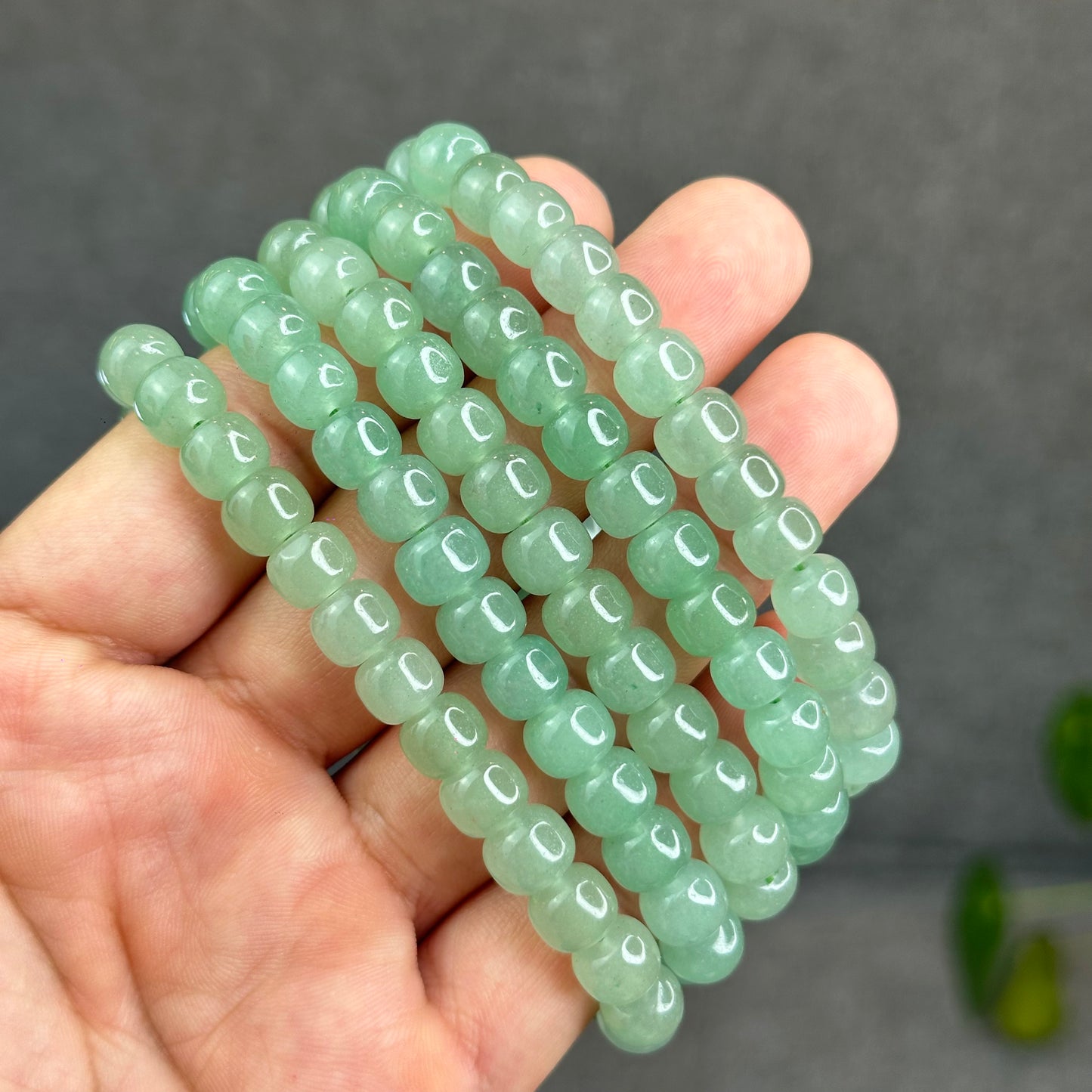 Natural Green Aventurine Barrel Bracelet Size 9 mm
