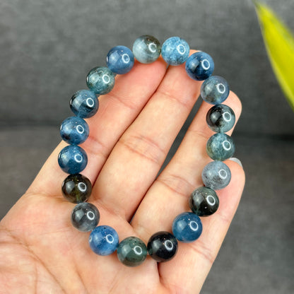 Natural Midnight Aquamarine Bracelet Size 10.5 mm