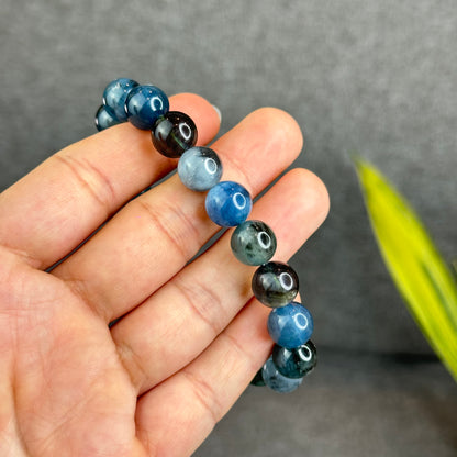 Natural Midnight Aquamarine Bracelet Size 10.5 mm