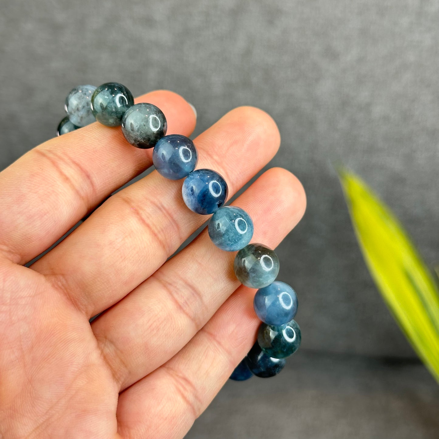 Natural Midnight Aquamarine Bracelet Size 10.5 mm