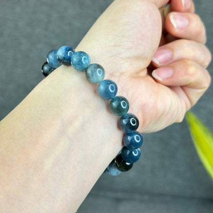 Natural Midnight Aquamarine Bracelet Size 10.5 mm