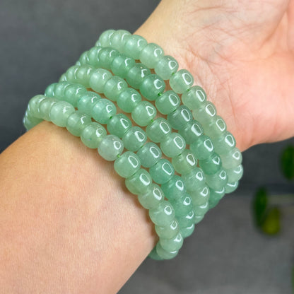 Natural Green Aventurine Barrel Bracelet Size 9 mm