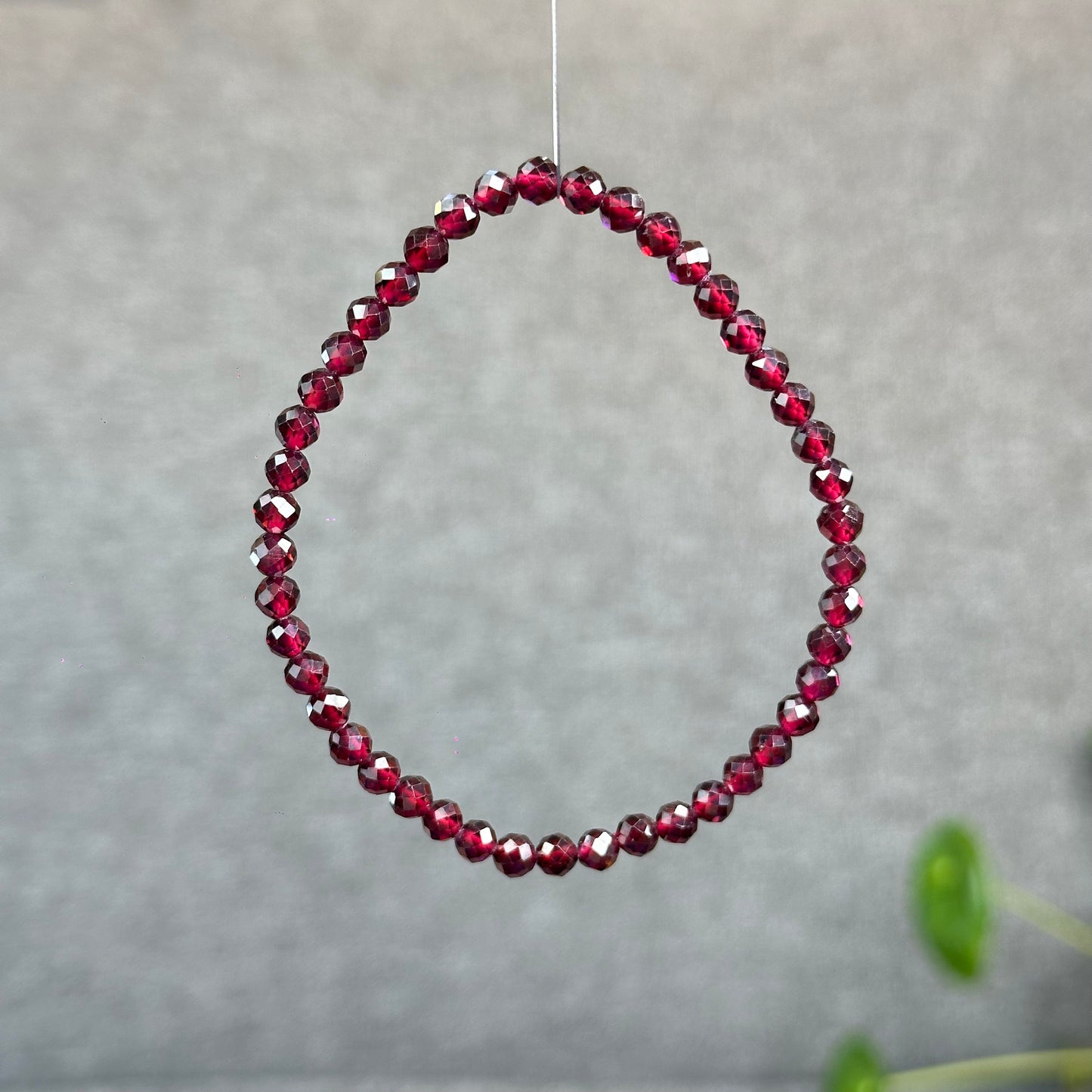Natural Garnet Faceted Bracelet Size 4 mm