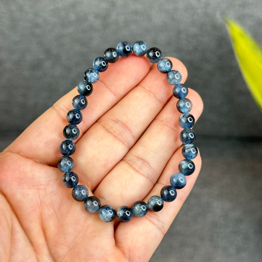 Natural Midnight Aquamarine Bracelet Size 6.5 mm