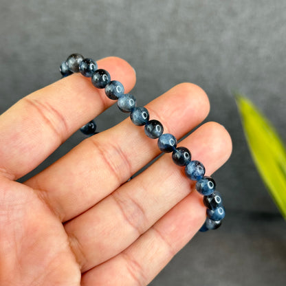 Natural Midnight Aquamarine Bracelet Size 6.5 mm