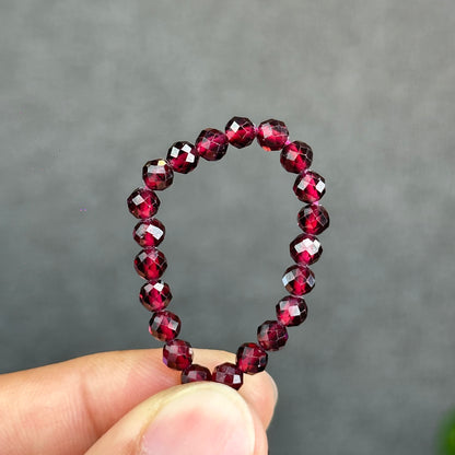 Natural Garnet Faceted Bracelet Size 4 mm