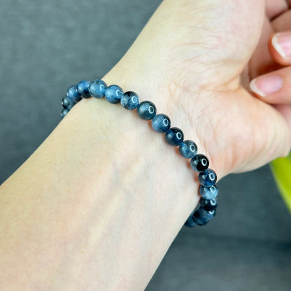 Natural Midnight Aquamarine Bracelet Size 6.5 mm