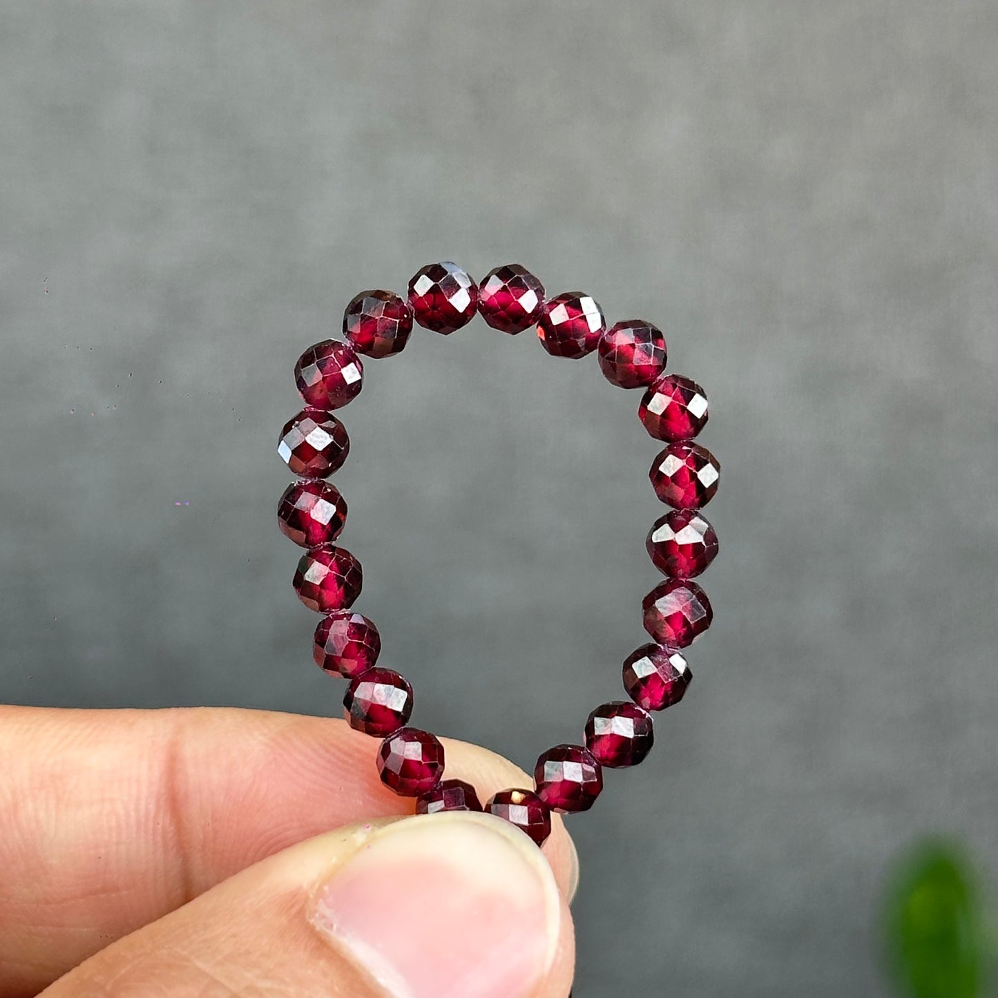 Natural Garnet Faceted Bracelet Size 4 mm