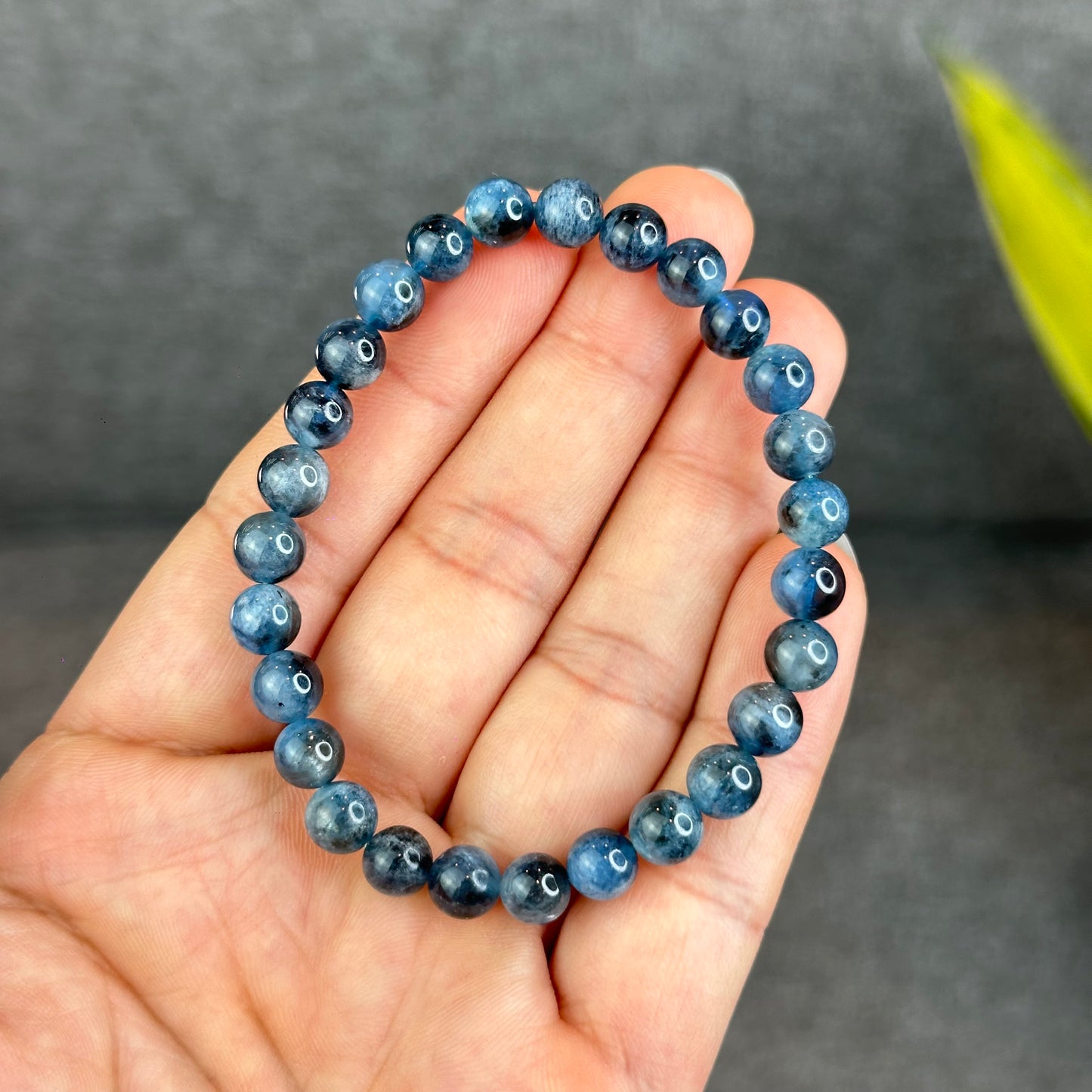 Natural Midnight Aquamarine Bracelet Size 7 mm