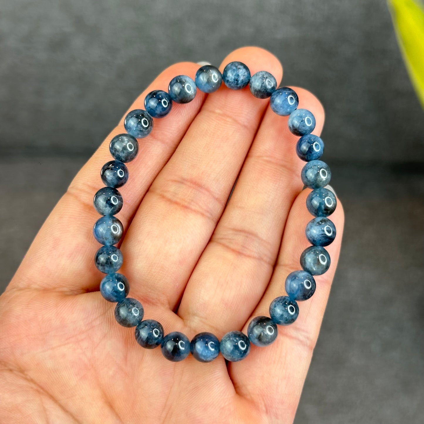 Natural Midnight Aquamarine Bracelet Size 7 mm