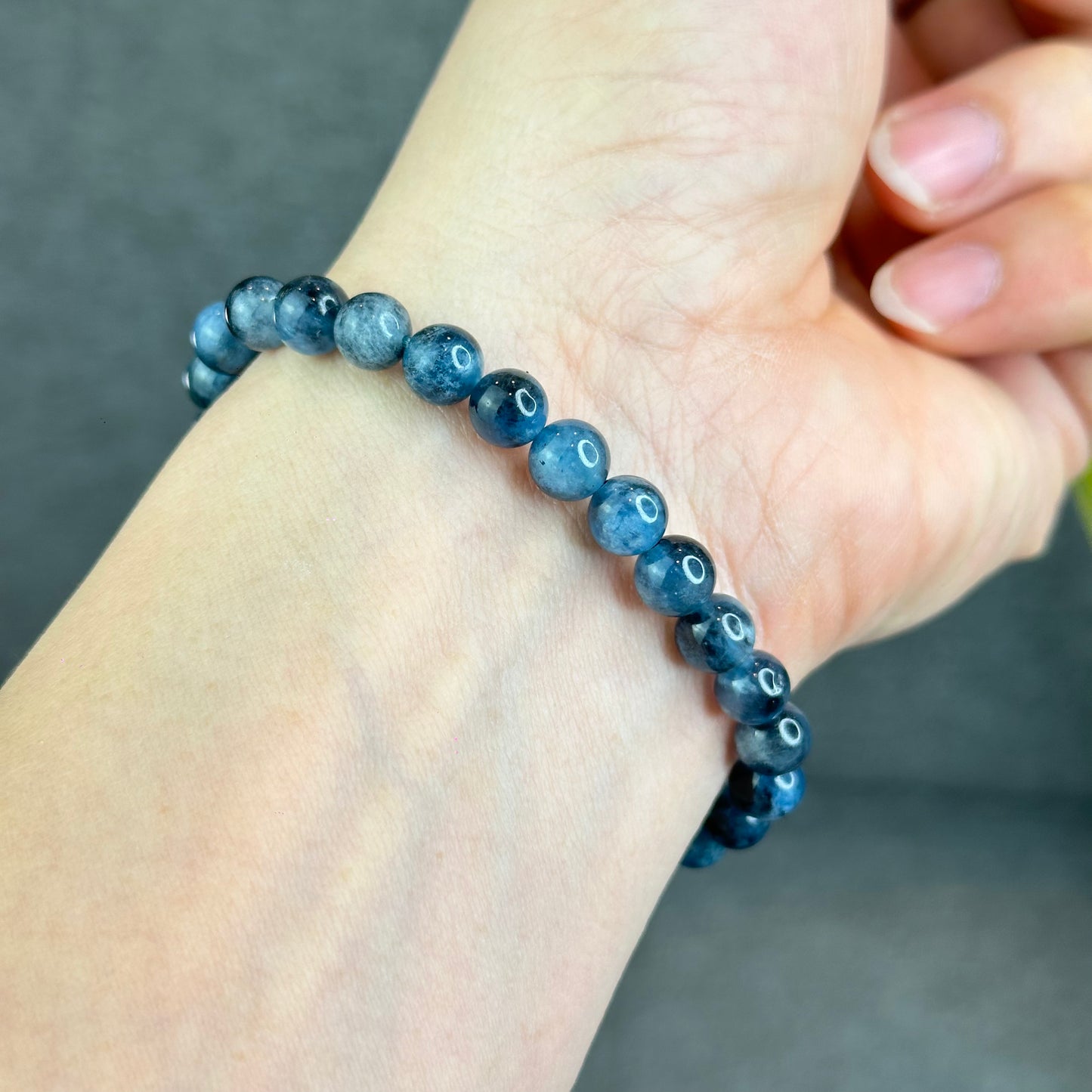 Natural Midnight Aquamarine Bracelet Size 7 mm