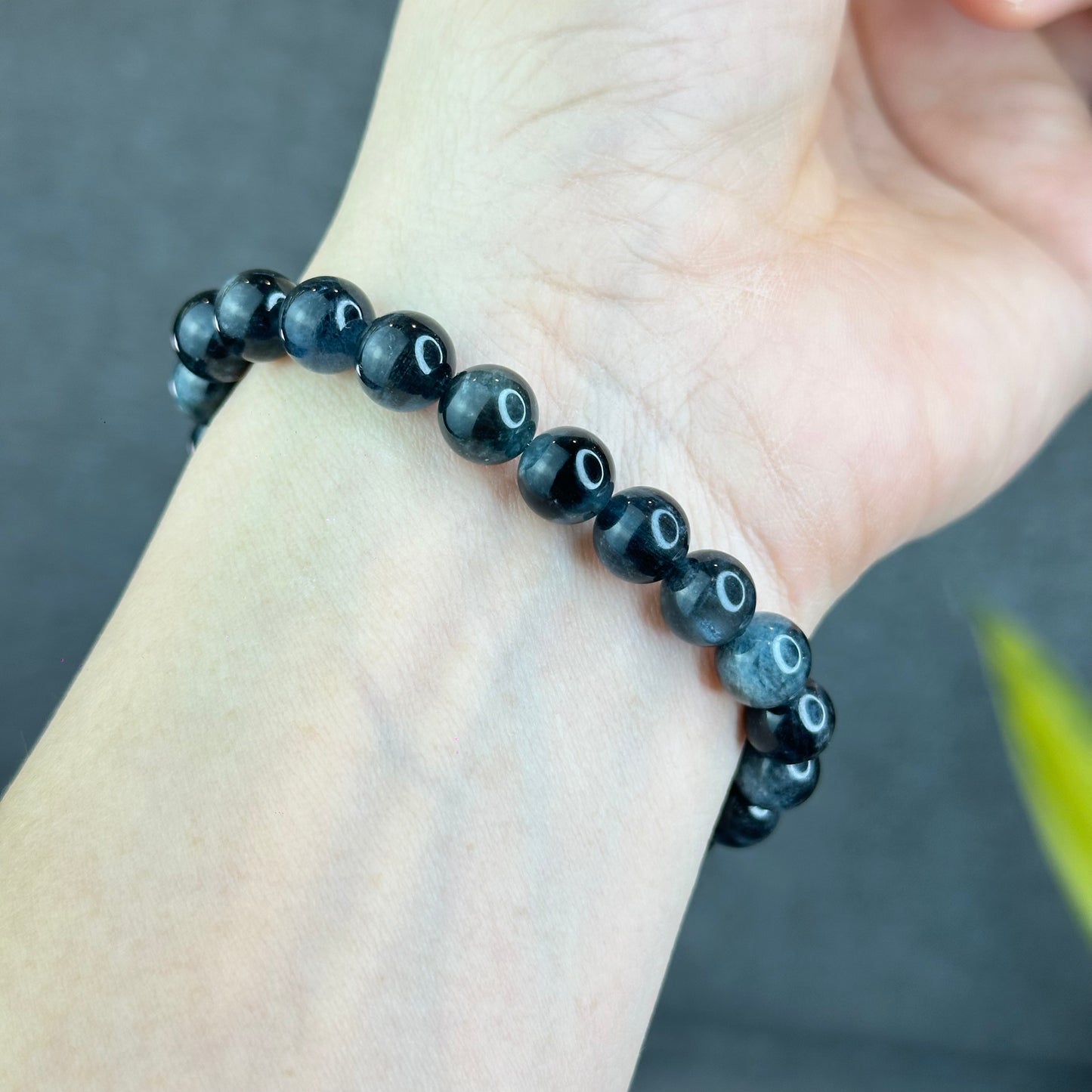 Natural Midnight Aquamarine Bracelet Size 8 mm