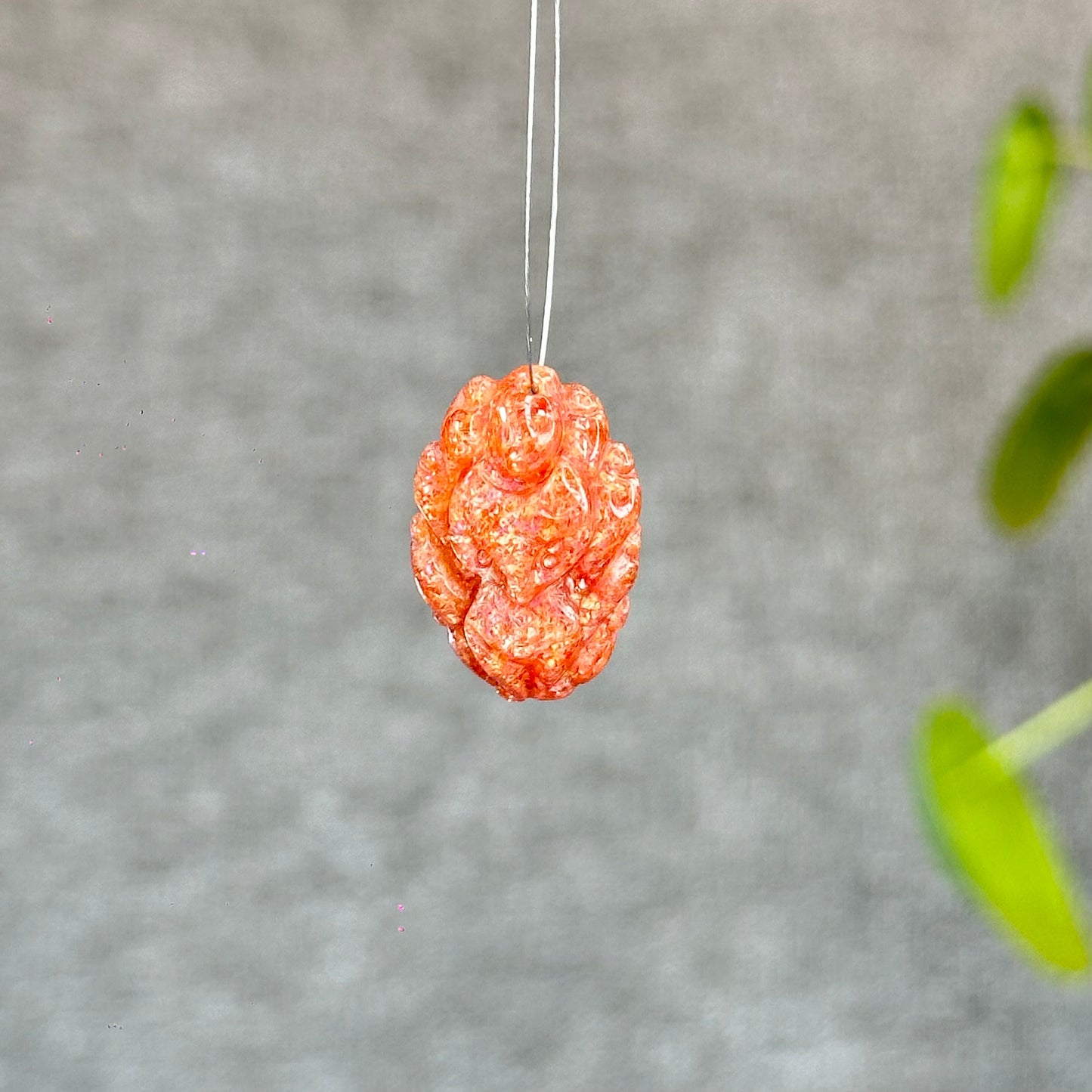 Natural Gold Sunstone Fox Charm