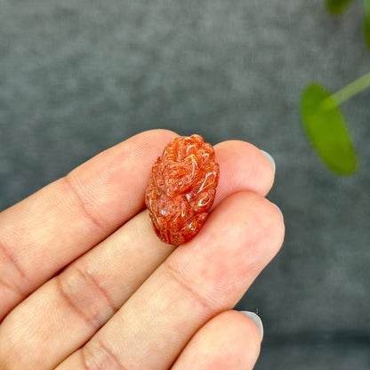 Natural Gold Sunstone Fox Charm