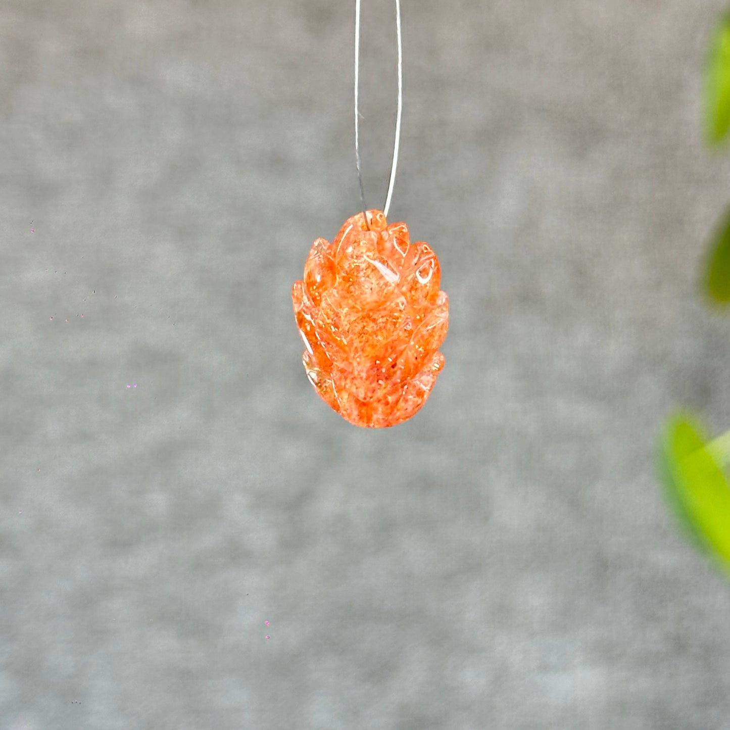 Natural Gold Sunstone Fox Charm