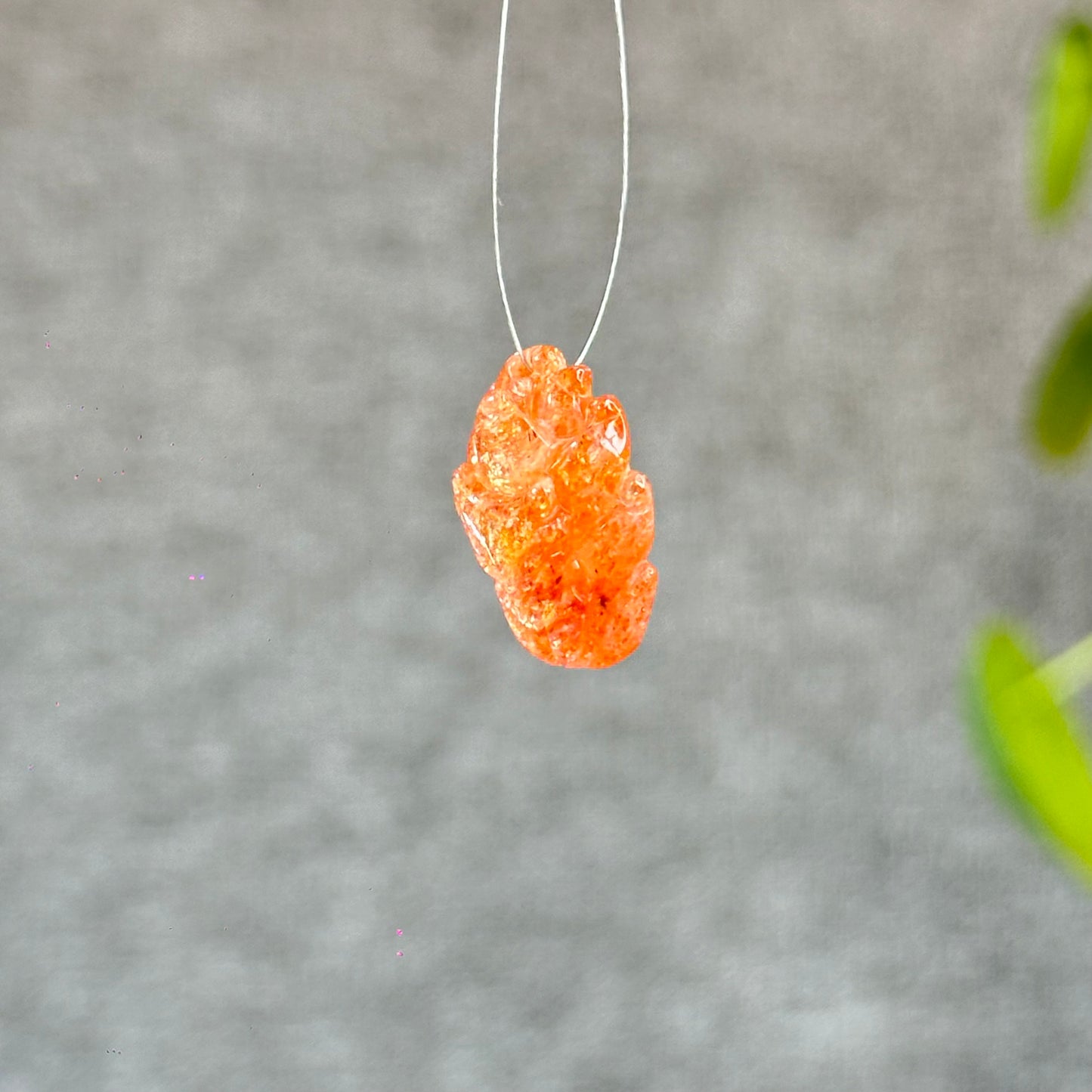 Natural Gold Sunstone Fox Charm