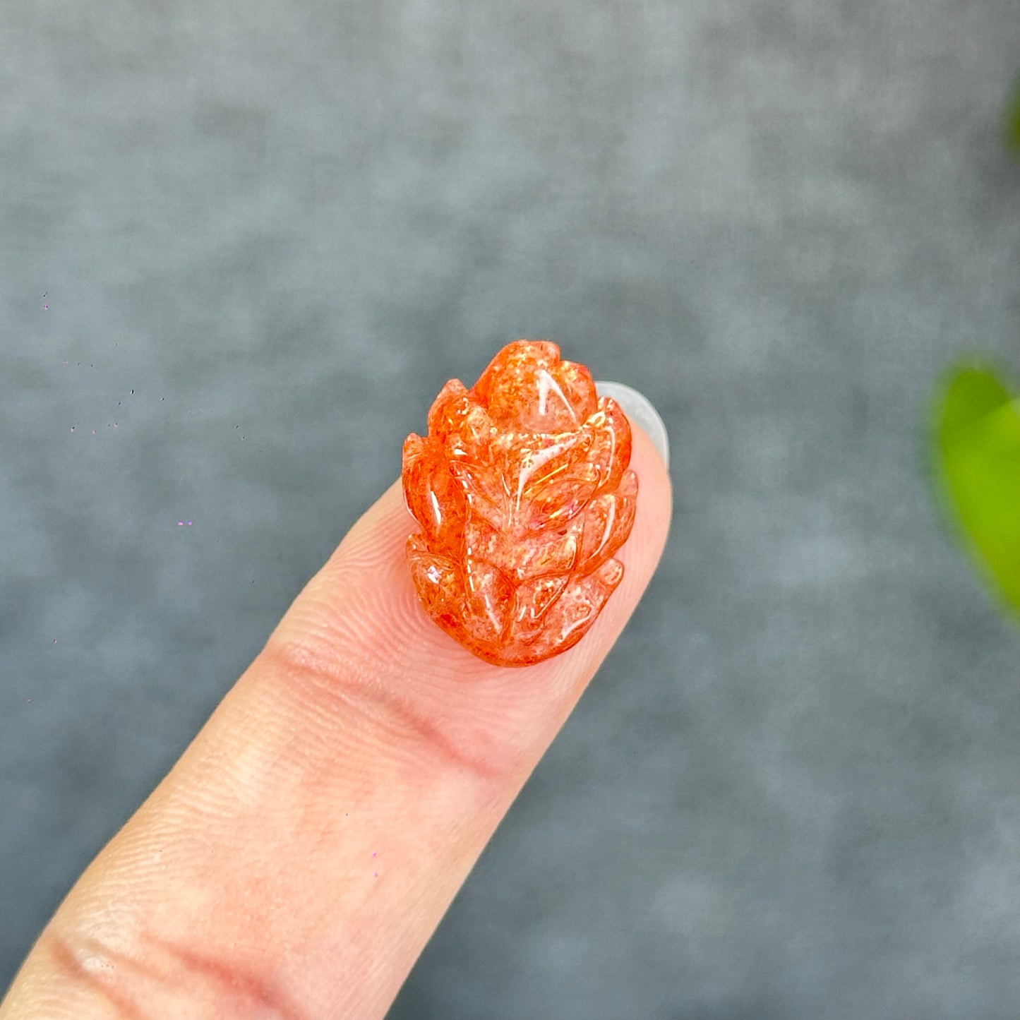 Natural Gold Sunstone Fox Charm