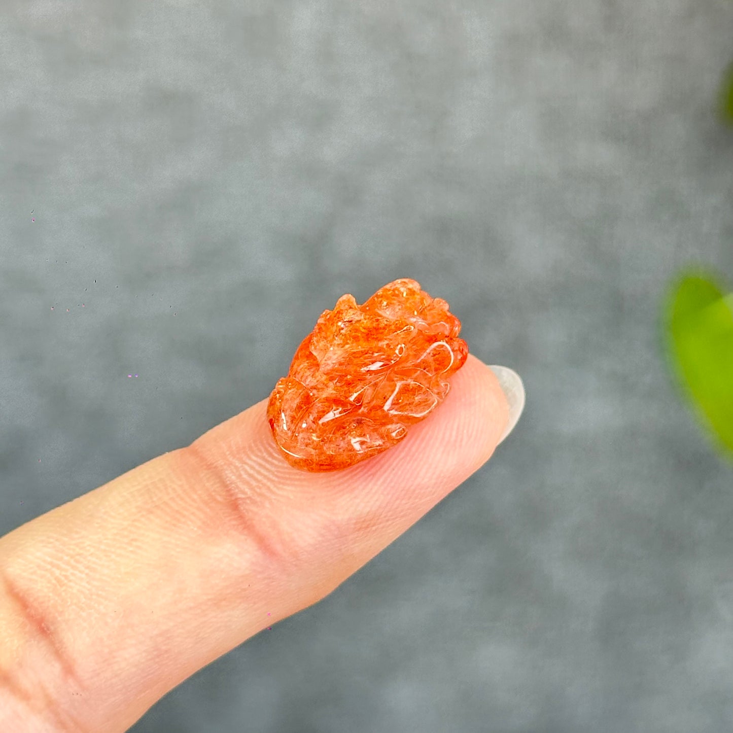 Natural Gold Sunstone Fox Charm