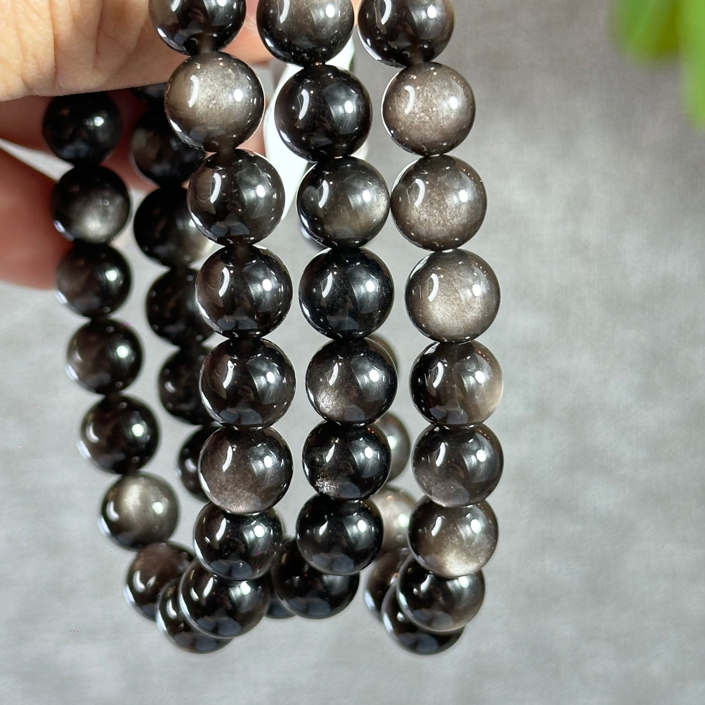 Natural Silver Obsidian VIP Bracelet Size 8 mm