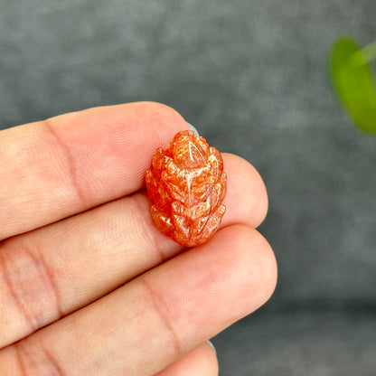 Natural Gold Sunstone Fox Charm