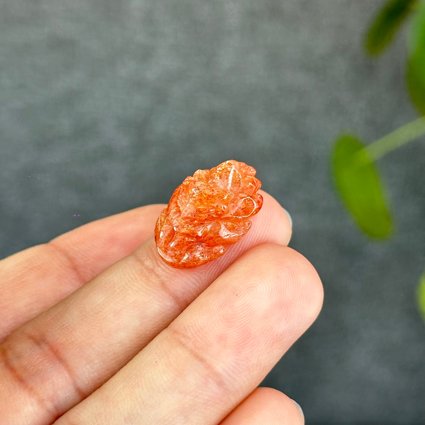 Natural Gold Sunstone Fox Charm