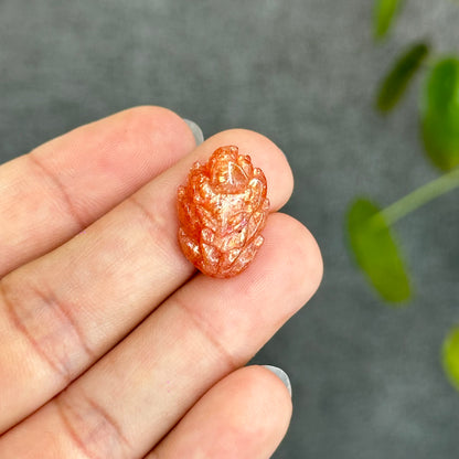 Natural Gold Sunstone Fox Charm