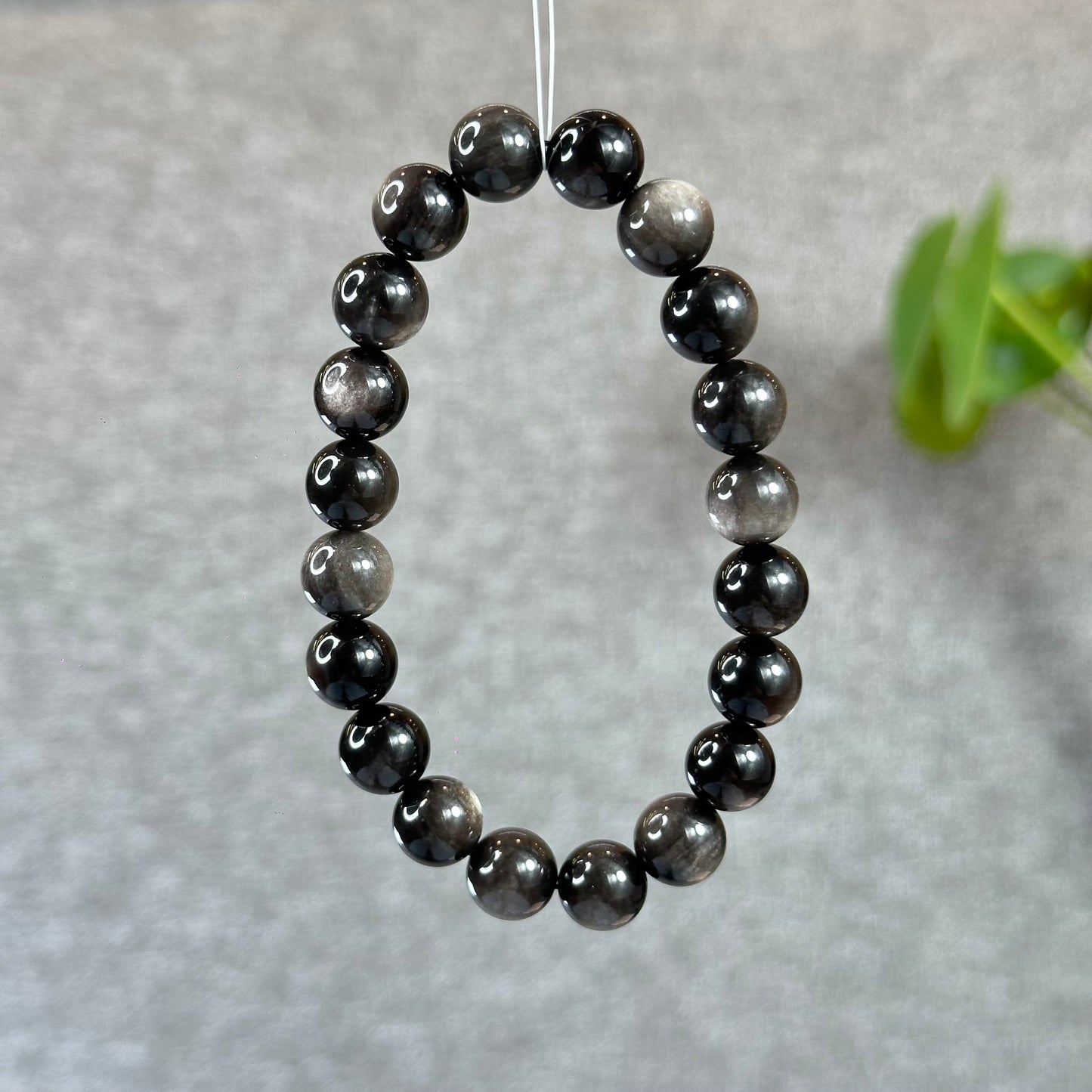 Natural Silver Obsidian Bracelet Size 10 mm