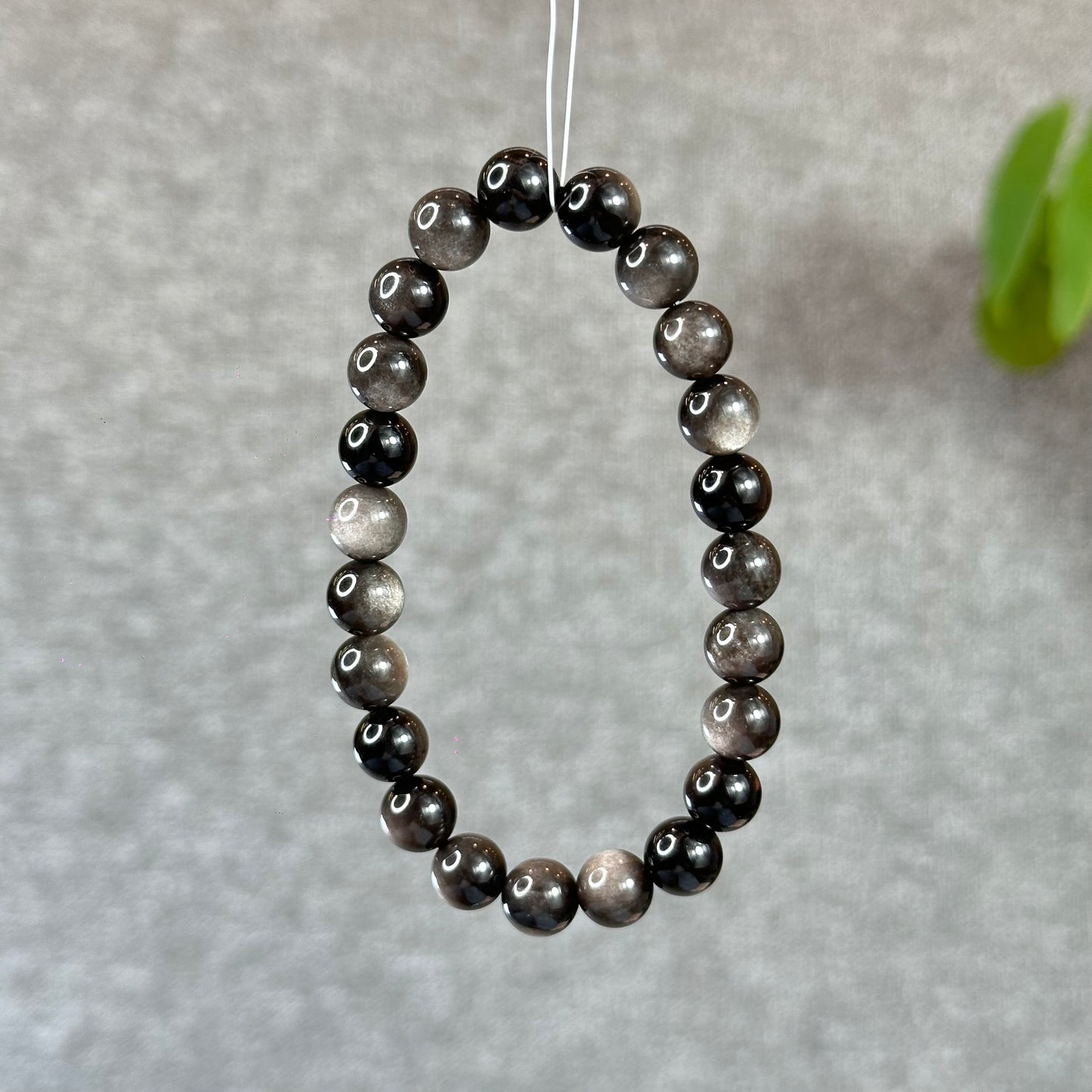 Natural Silver Obsidian Bracelet Size 8 mm