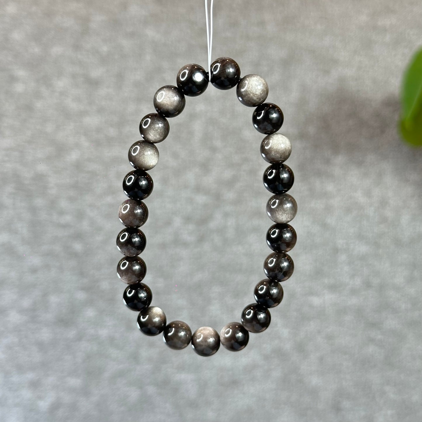 Natural Silver Obsidian Bracelet Size 8 mm