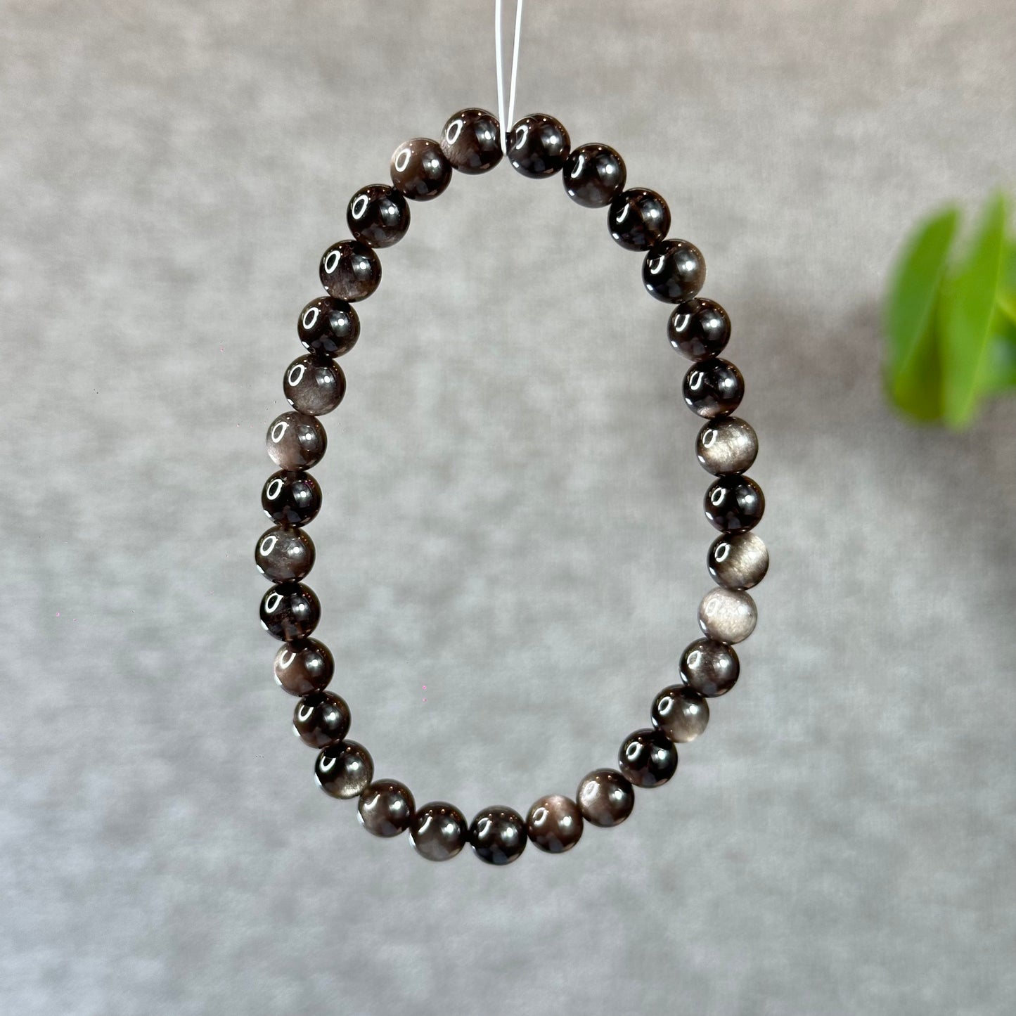 Natural Silver Obsidian Bracelet Size 6 mm