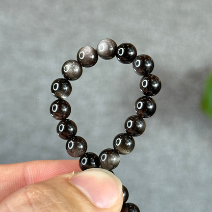 Natural Silver Obsidian Bracelet Size 6 mm