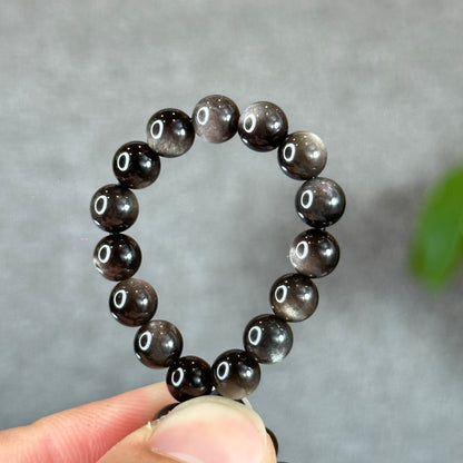 Natural Silver Obsidian Bracelet Size 6 mm
