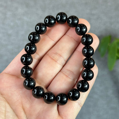 Natural Black Obsidian Bracelet Size 10 mm