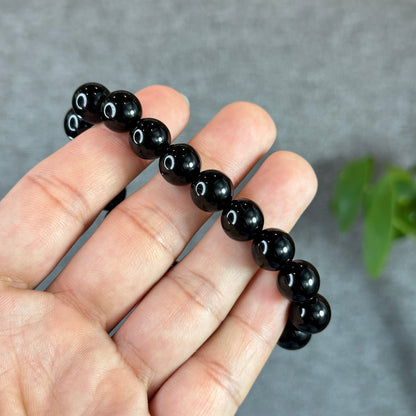 Natural Black Obsidian Bracelet Size 10 mm