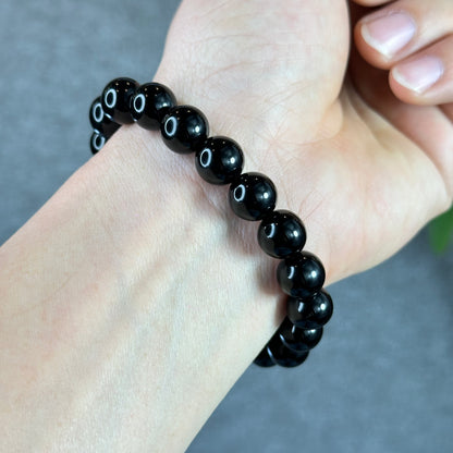 Natural Black Obsidian Bracelet Size 10 mm