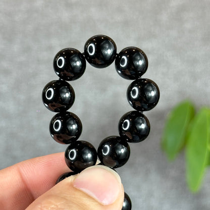 Natural Black Obsidian Bracelet Size 10 mm