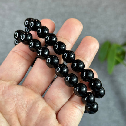 Natural Black Obsidian Bracelet Size 10 mm