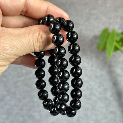 Natural Black Obsidian Bracelet Size 10 mm