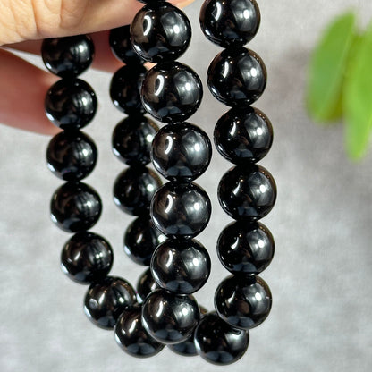 Natural Black Obsidian Bracelet Size 10 mm
