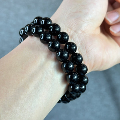 Natural Black Obsidian Bracelet Size 10 mm