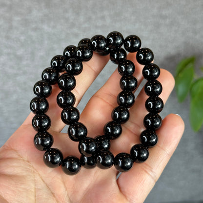 Natural Black Obsidian Bracelet Size 10 mm